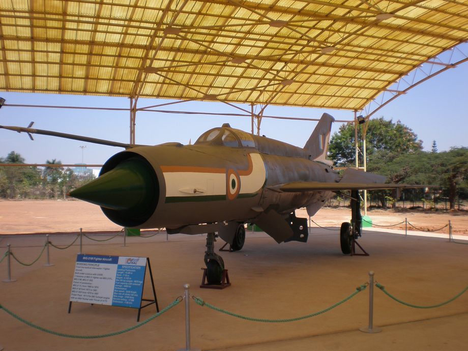 Described as a MiG 21M, this exhibit looks to have a number of parts cannibalised from other aircraft